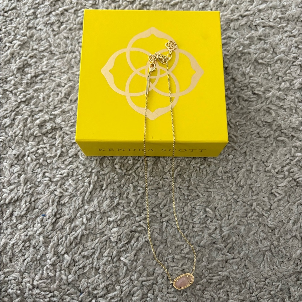 Kendra Scott Gold Necklace with Pink Stone